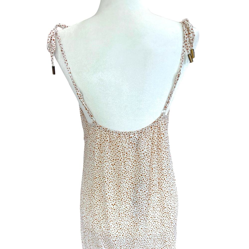 Sanctuary Swim Coverup Dress Womens Large‎ White Brown Strappy 100% Cotton NWT - Picture 5 of 13